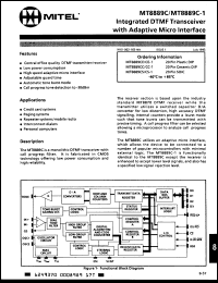 Click here to download MT8889CE1 Datasheet
