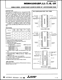 Click here to download M5M41001BL10 Datasheet