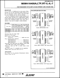 Click here to download M5M416400ART5 Datasheet