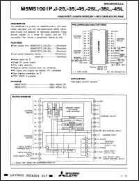 Click here to download M5M51001BJ25V Datasheet
