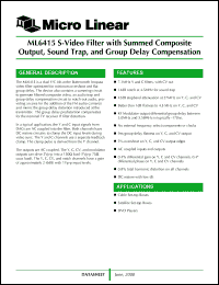 Click here to download ML6415CS Datasheet