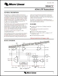 Click here to download ML6672CQ Datasheet