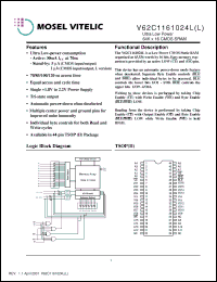 Click here to download V62C1161024L-70T Datasheet