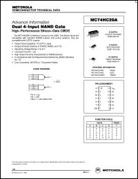 Click here to download MC74HC20 Datasheet