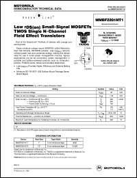 Click here to download MMBF2201NT1 Datasheet