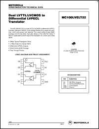 Click here to download MC100LVELT22 Datasheet