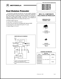 Click here to download MC12016D Datasheet