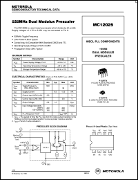 Click here to download MC12025P Datasheet