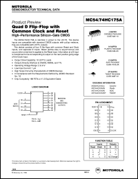 Click here to download MC74HC175AN Datasheet