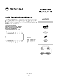 Click here to download MC74AC138N Datasheet