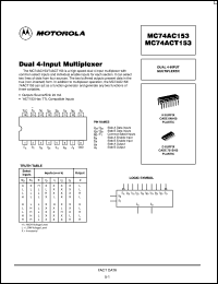 Click here to download MC74ACT153N Datasheet