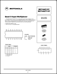 Click here to download MC74ACT157N Datasheet