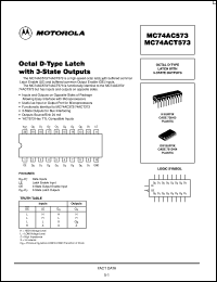 Click here to download MC74AC573DW Datasheet