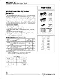 Click here to download MC14029BCP Datasheet