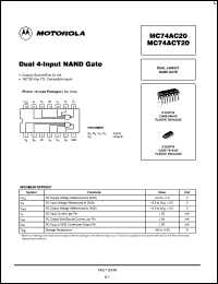 Click here to download MC74AC20 Datasheet