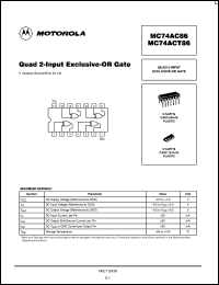 Click here to download MC74ACT86 Datasheet