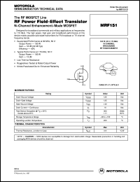 Click here to download MRF151 Datasheet