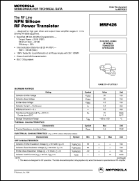 Click here to download MRF426 Datasheet