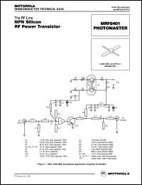 Click here to download MRF6401 PHOTOMASTER Datasheet