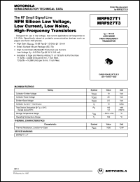 Click here to download MRF927T3 Datasheet