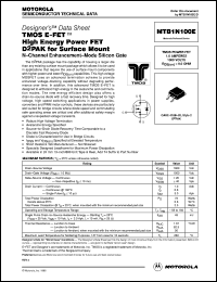 Click here to download MTB1N100E Datasheet