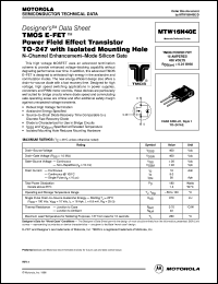 Click here to download MTW16N40 Datasheet