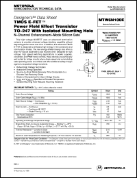 Click here to download MTW6N100E Datasheet