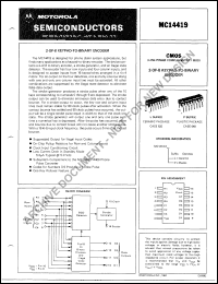 Click here to download MC14419P Datasheet