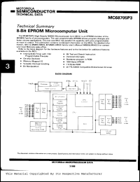 Click here to download MC68705P3 Datasheet