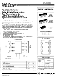 Click here to download MC54HCT245JDS Datasheet