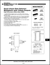 Click here to download MC74HC257NDS Datasheet