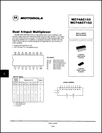 Click here to download MC74AC153DR2 Datasheet