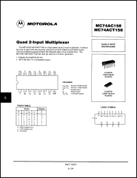 Click here to download MC74ACT158DR2 Datasheet