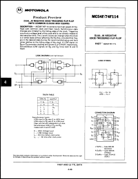 Click here to download MC54F114JD Datasheet