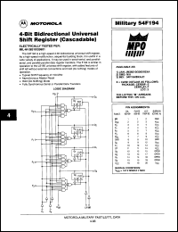 Click here to download MC54F194JD Datasheet