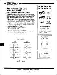 Click here to download MC54HC4049JS Datasheet