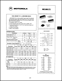 Click here to download MC10H172PDS Datasheet