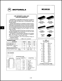 Click here to download MC10H181PWDS Datasheet