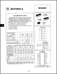 Click here to download MC10H189PDS Datasheet