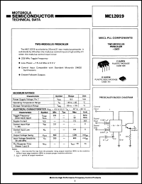 Click here to download MC12019L Datasheet