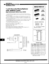 Click here to download MC74HC137DR2 Datasheet