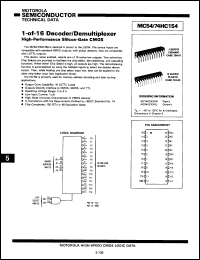 Click here to download MC74HC154JDS Datasheet