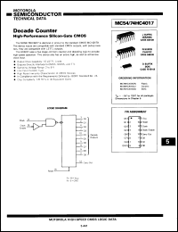 Click here to download MC74HC4017DDS Datasheet