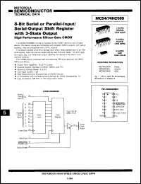 Click here to download MC54HC589JS Datasheet