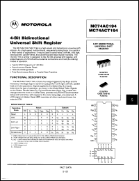 Click here to download MC74AC194DR2 Datasheet