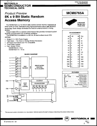 Click here to download MCM6765A10R2 Datasheet