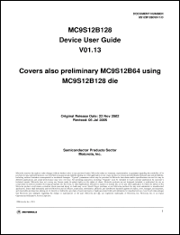 Click here to download MC9S12B128CPVV Datasheet