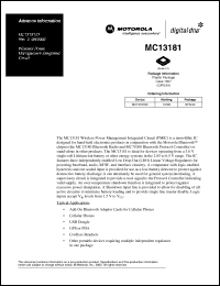 Click here to download MC13181R2 Datasheet