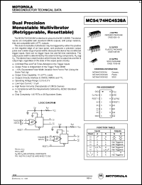 Click here to download MC54HC4538A Datasheet