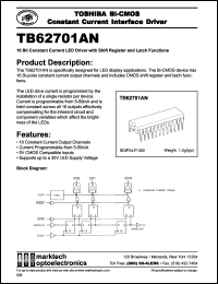 Click here to download TB62701AN Datasheet